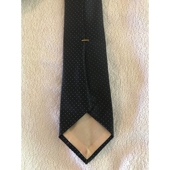 Dark Blue with White Small Dots Men’s Neck Tie - Picture 6 of 8